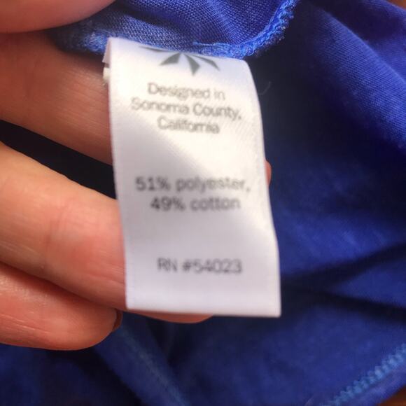 Athleta Sheer Blue Long Tank Top Polyester Cotton with Pocket Women's Size XS - Picture 7 of 8